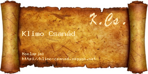 Klimo Csanád névjegykártya